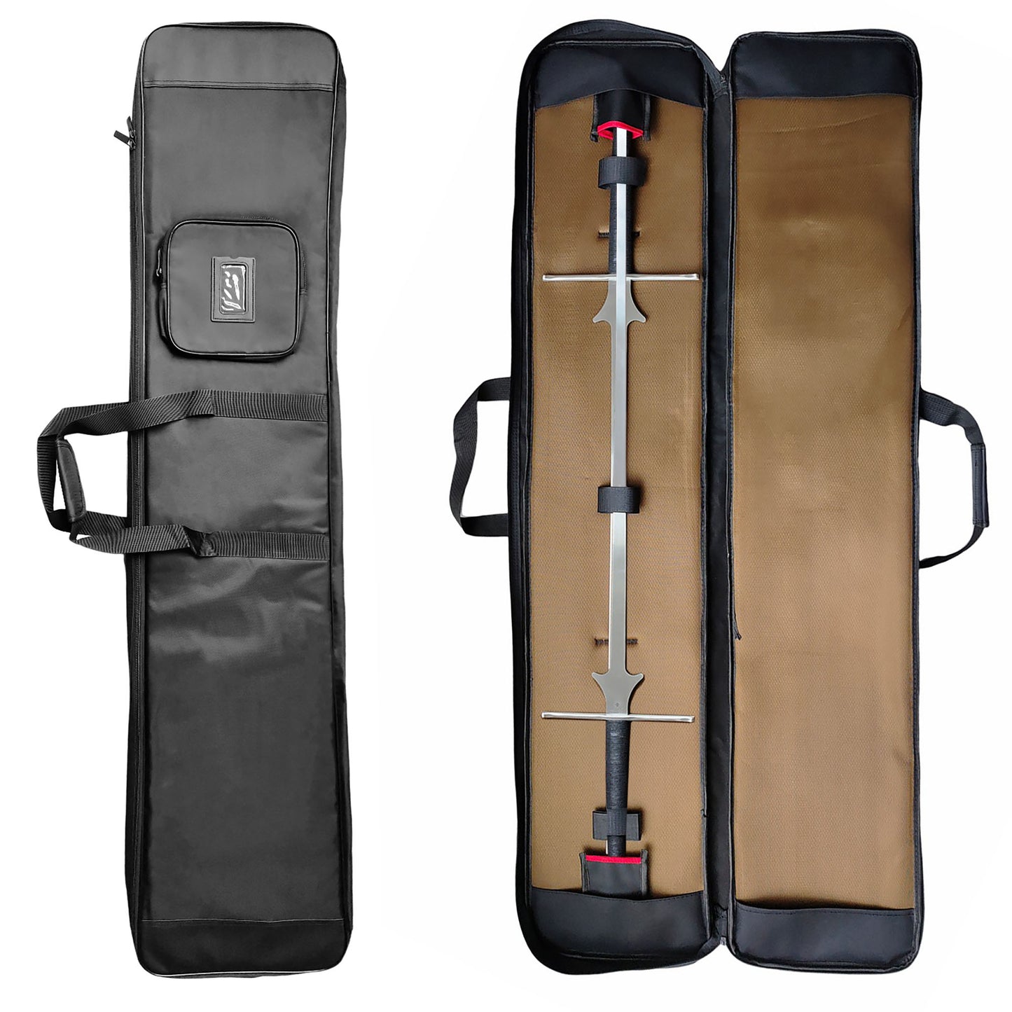 LEONARK 56in Hema Bag for 2 Swords - Fencing Long Sword Two-handle Feder Sword Padded Storage Bag - Portable Single-shoulder Backpack