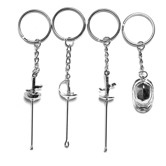 LEONARK Fencing Keychain Souvenir Present for Fencing Sport Fans Gifts for Fencer (Silver)